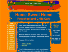 Tablet Screenshot of homesweethomechildcare.com